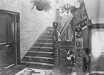 Jacobean carve oak Stairway c1907