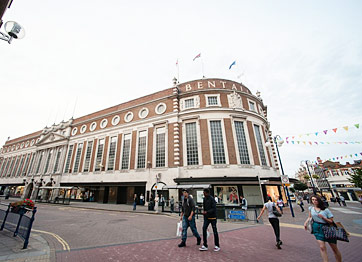 Bentalls stands proud on the corner of Clarence street