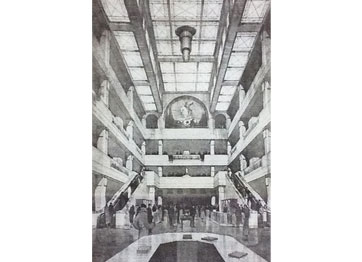 Escalator Hall, drawn at the time of opening, 1935