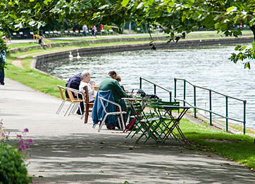 Take time to relax along the river front